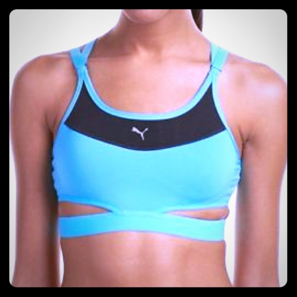 PUMA PWRSHAPE turq blue & black Future sports bra
